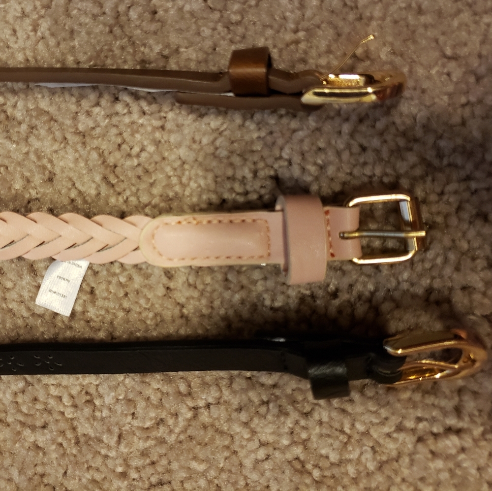 Three skinny belts